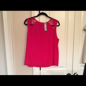 NWT Fate Size L Fuschia blouse lace bodice