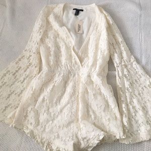 NWT Lace Romper with Bell Sleeves