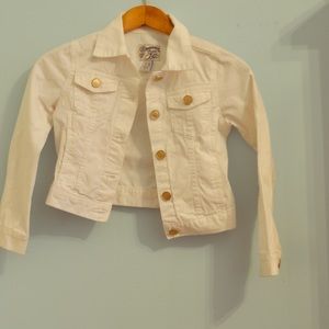 Kids Cropped White Jacket