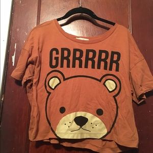 Forever 21 Grrrrr bear crop top