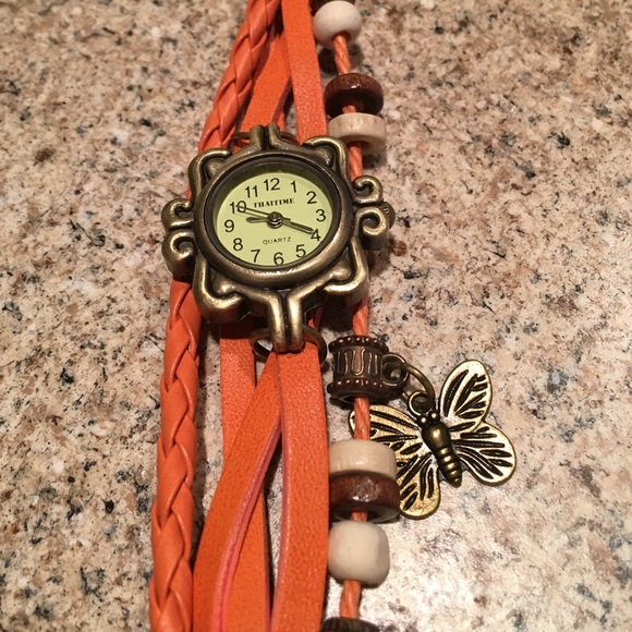 NEW Butterfly Leather Strap Bracelet Wrist Watch