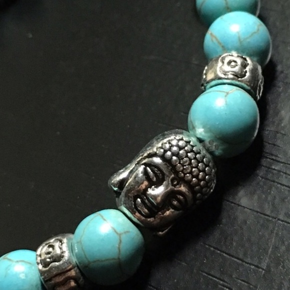 NEW Teal Tiger Eye Buddha Lucky Bracelet - Picture 3 of 3