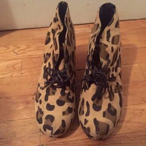 Leopard Wedge Bootie