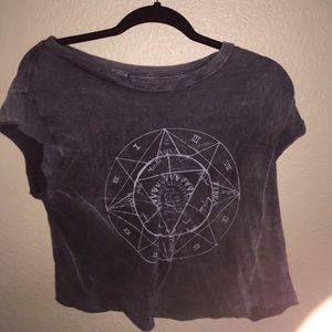 Grunge gray crop top