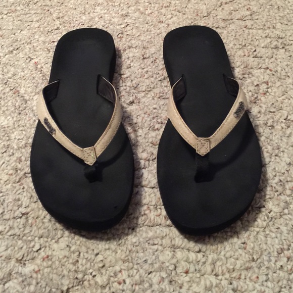 Black flip flops