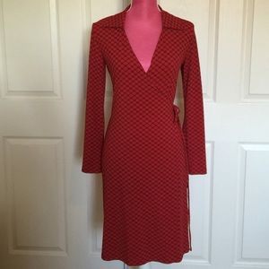 Red wrap dress