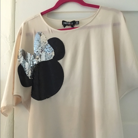 Forever21 Twist Minnie Mouse Sequin Blouse