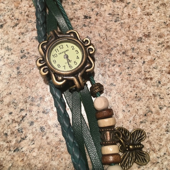 New Butterfly Leather Strap Bracelet Wrist Watch