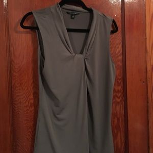 Olive twist neck top