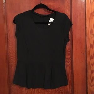 Black peplum tee