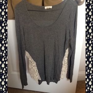 Grey, hip cut with lace