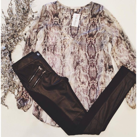 Lavender Brown snakeskin top