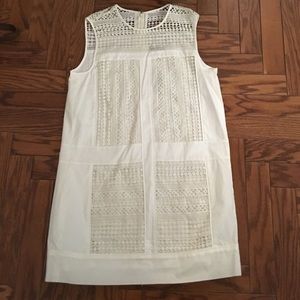 J. Crew Ivory Sleeveless Geo-Lace Shift Dress -NEW