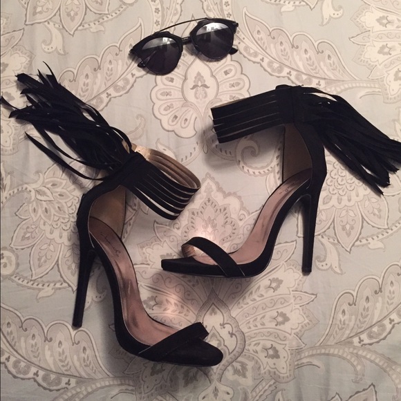 Cupid Shoes - REDUCED! Black Suede Fringe Sandals