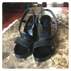 Ferragamo Black Shoes! Never worn! Black sandals!