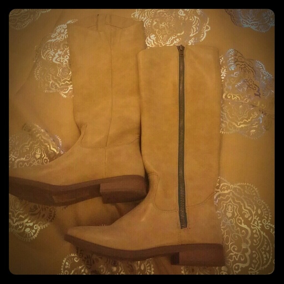 Tan knee high boots