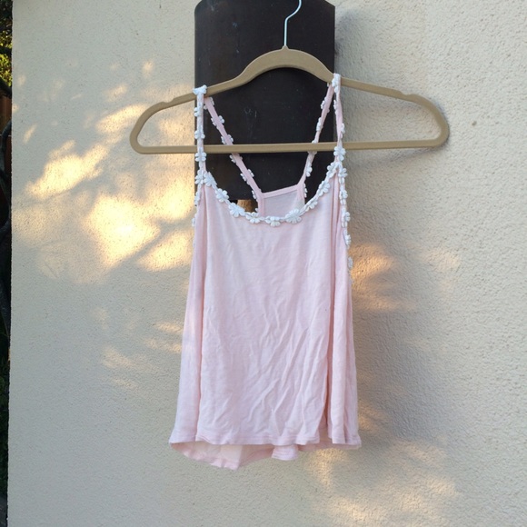 Light pink tank with flowers