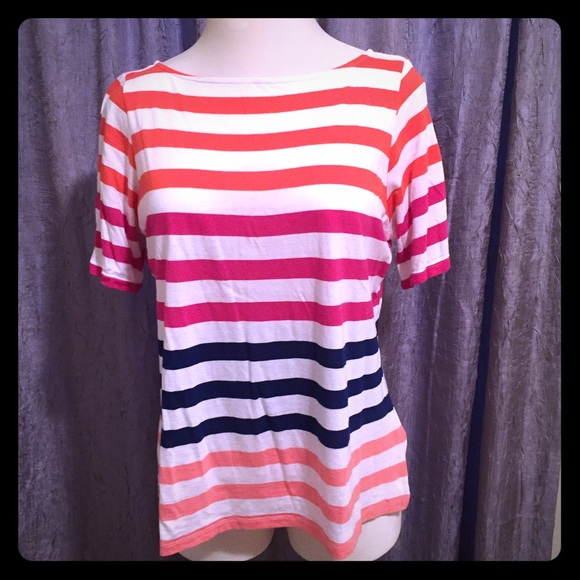 Boatneck Striped T-Shirt by Liz Clairborne