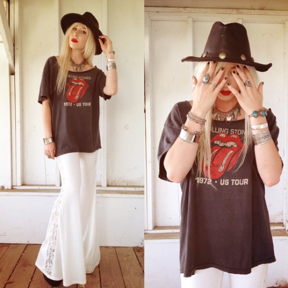 Real leather wide brim hat