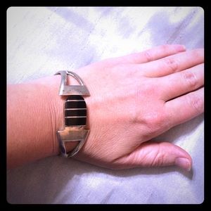 Stamped silver cuff bracelet