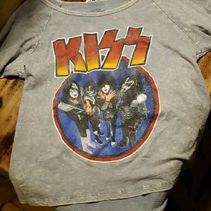 3/4 Sleeve KISS Burnout Tee