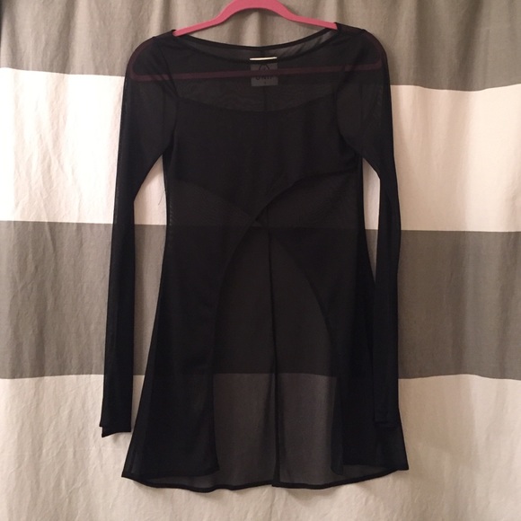 UNIF Black overlay polyester long sleeved shirt