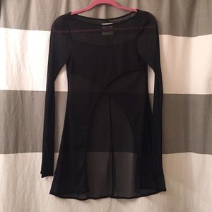 UNIF Black overlay polyester long sleeved shirt