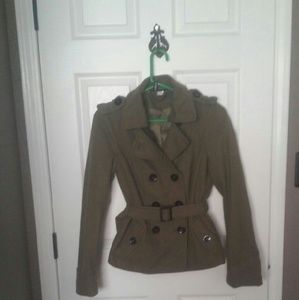 Divided green peacoat
