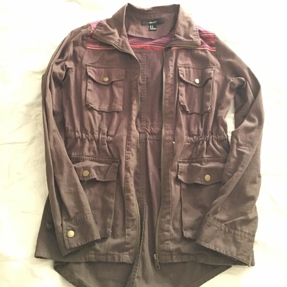 Forever 21 tribal print utility jacket