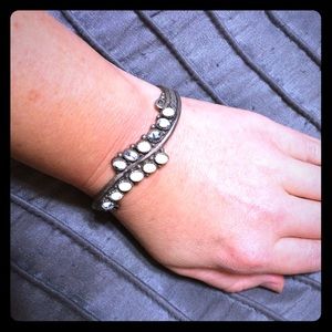 Vintage, stamped silver cuff bracelet