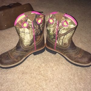 Camo and pink boots