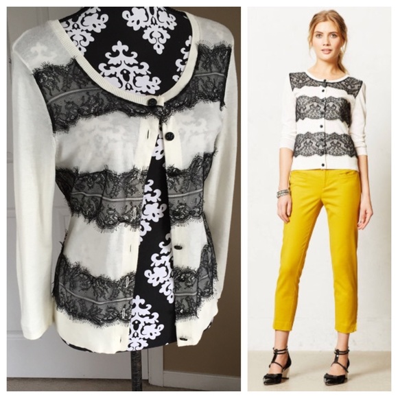 Anthropologie Sweaters - Knitted & Knotted Lace Ruled Cardigan