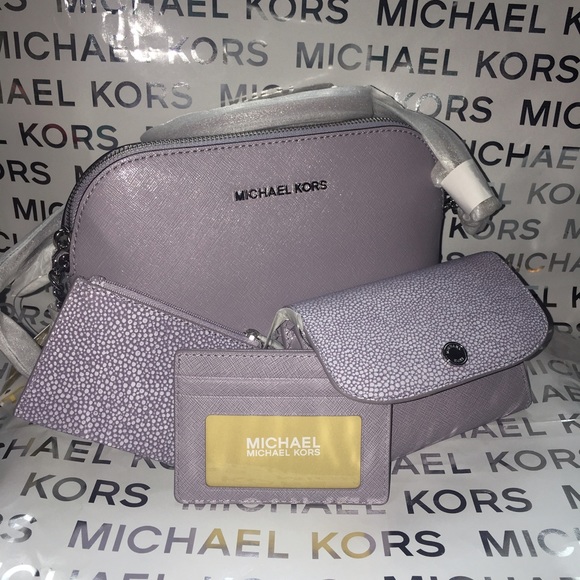 NWT MK Lilac Cindy Dome Crossbody Set