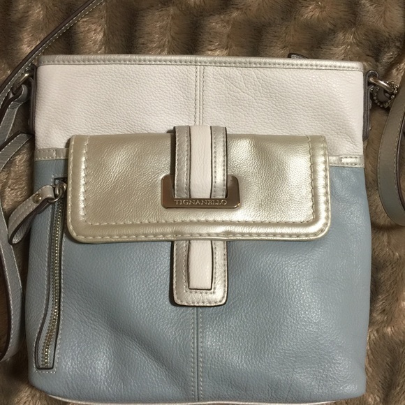 Tignanello Cross Body Bag Light Slate Blue Pewter