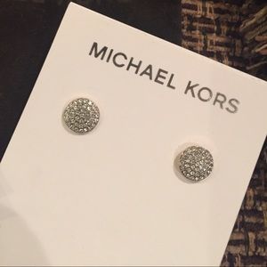 Michael Kors Two-tone Pavé  Disc Earrings!!