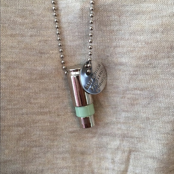 *LAST 1* Silv/Mint Fighting Hunger bullet necklace - Picture 3 of 3