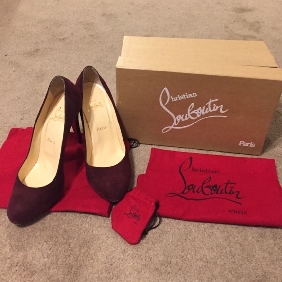 Christian Louboutin Burgundy suede pumps
