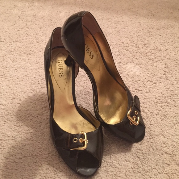Brown Peep Toe Heels