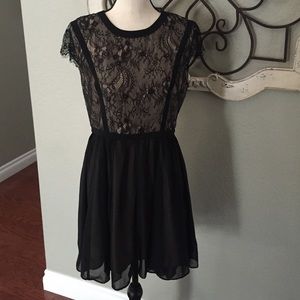 Black lace overlay dress
