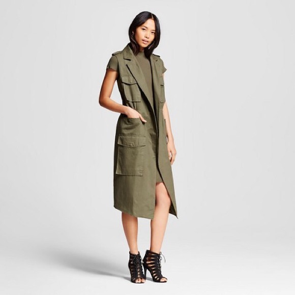 WhoWhatWear Target Olive Utility Vest NWT