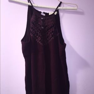 Crochet plum flowy tank!