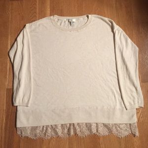 Joie sweater with lace trim