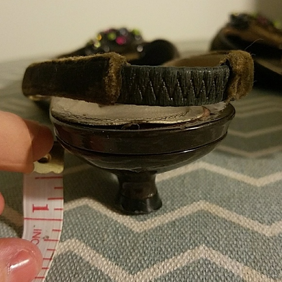 Kenzo jeweled olive velvet kitten heel slingbacks - Picture 5 of 8