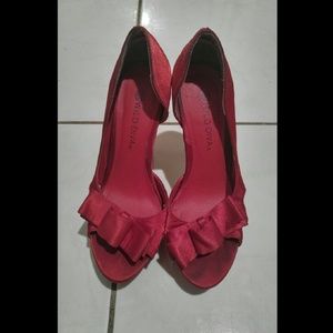 Wild diva red front bow heel
