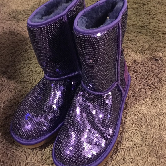 Size 6 purple sequin Ugg boots