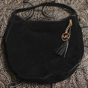 Michael Kors black suede hobo purse