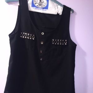 Black studded chiffon tank!