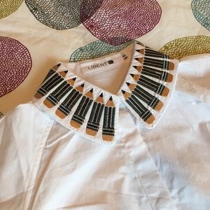 ✏️Pixie Market Pencil Collar Shirt NWOT✏️