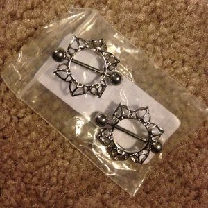 Flowers nipple rings