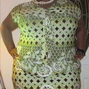 ⭐️FINAL⭐️ Olive Green & Brown Dress